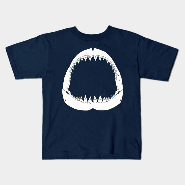 JAWS BRACES Kids T-Shirt by ALFBOCREATIVE